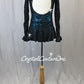 Black Sequin Stretch Lace Dress w/Turquoise Applique - Swarovski Rhinestones