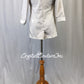 Khaki & Black 2-Piece Biketard & Oversized Boyfriend Jacket - Swarovski Rhinestones