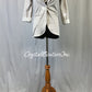 Khaki & Black 2-Piece Biketard & Oversized Boyfriend Jacket - Swarovski Rhinestones