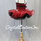 Red and Black Sequined Dress with Structured Tulle Skirt - Swarovski Rhinestones