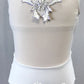 White Sheer Mesh and Lycra Leotard - Appliques - Swarovski Rhinestones