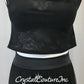 Black Sheer Mesh Top, Bra-Top and Long Mesh Skirt/Trunk