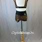 Bronze and Brown Lace 2pc Top & Short with Appliques - Swarovski Rhinestones