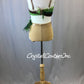 Nude, Brown and Green Tulle Bra-Top with Trunks - Swarovski Rhinestones