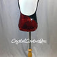 Black and Red Metallic Leotard with Gold Accents