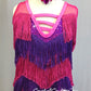 Hot Pink and Purple Fringe Dress with Hot Pink Leotard