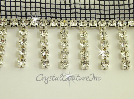 Crystal/Silver Rhinestone Fringe Trim – Crystal Couture