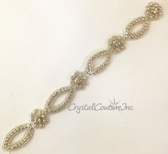 Silver/Crystal Rhinestone/Beaded Trim - per foot