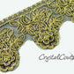 Gold/Black Flower Embroidered Applique - 3 pieces