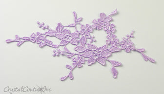 Light Purple Floral Lace Embroidered Applique