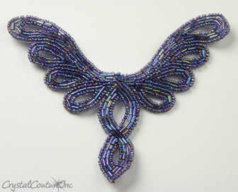 Light Amethyst AB Beaded Applique