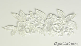 White Floral Lace Embroidered Applique