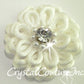White Corded Flower with Crystal Rhinestone